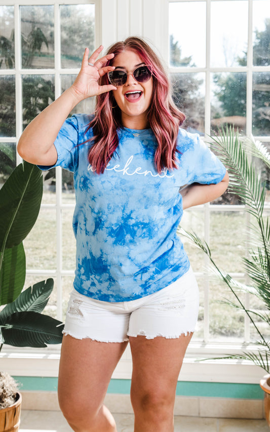 blue tie dye tshirt 