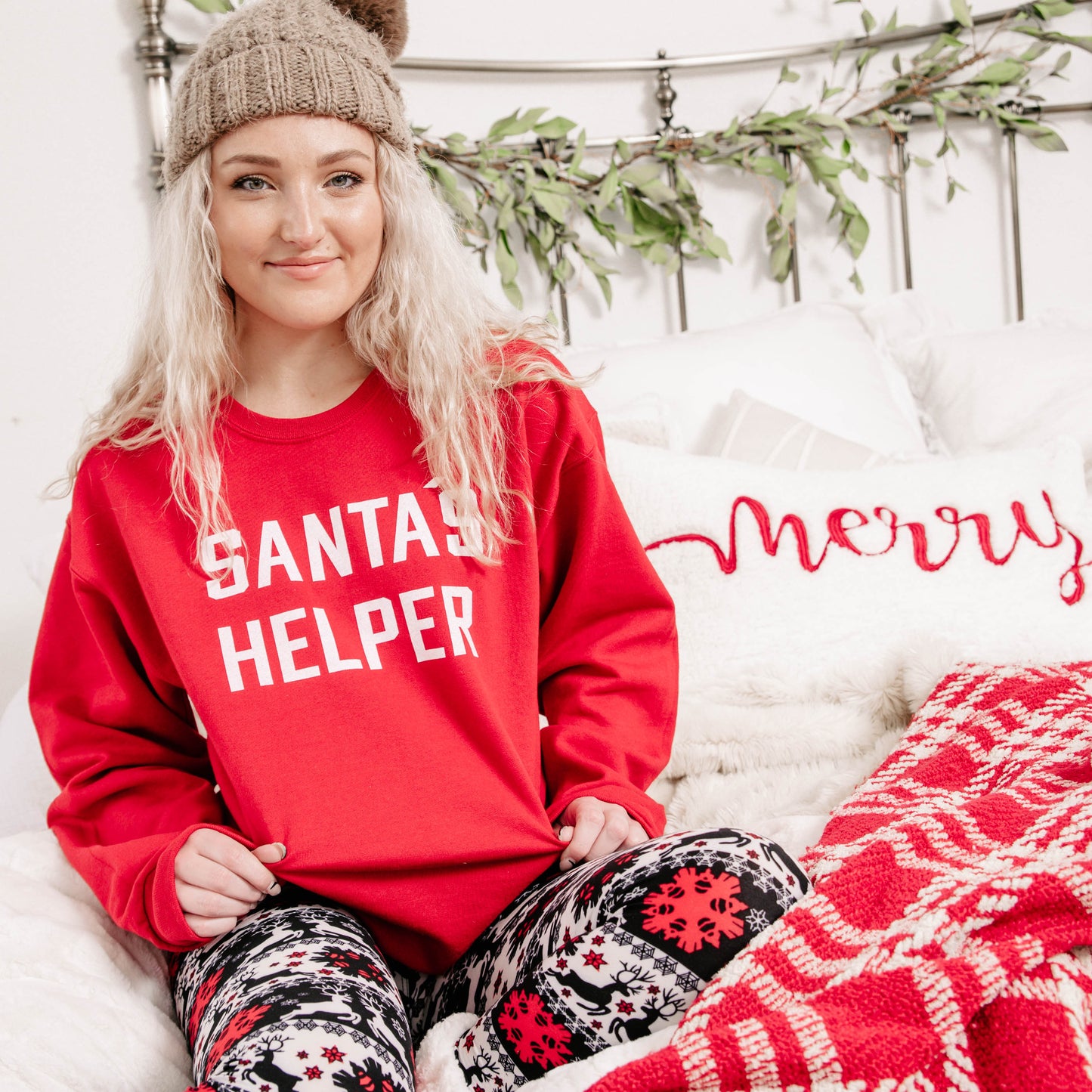 Santa's Helper Sweatshirt - Red** - Final Sale