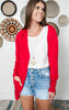 red boyfriend cardigan