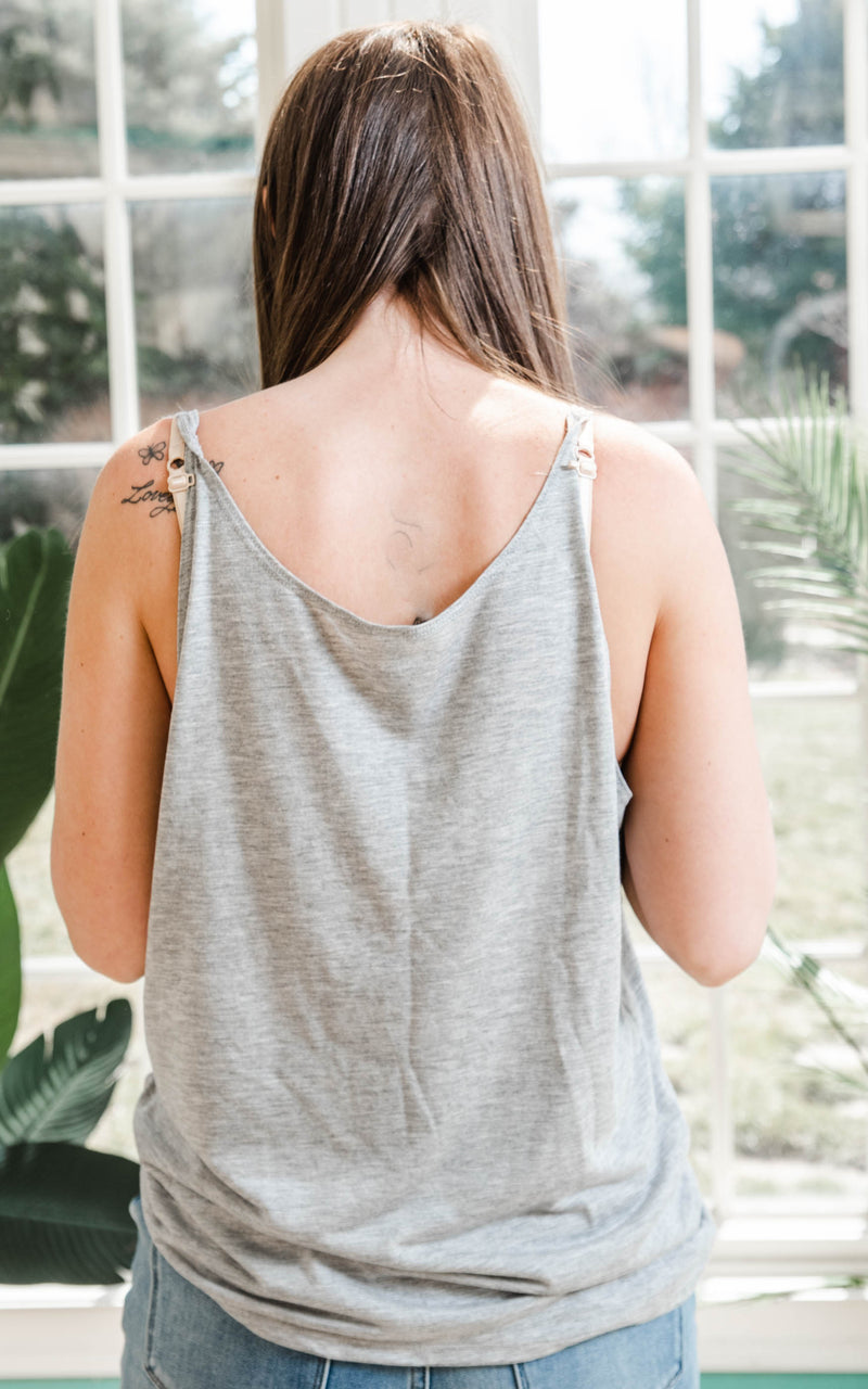 Midwest Slouchy Tank - Grey - BAD HABIT BOUTIQUE 
