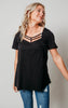 black short sleeve cage top 