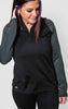 Black Adidas Women's Stripe Block Quarter-Zip Pullover