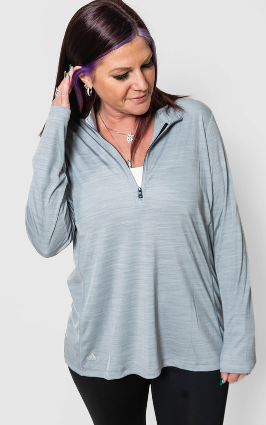 Adidas - Women's Lightweight Mélange Quarter-Zip Pullover