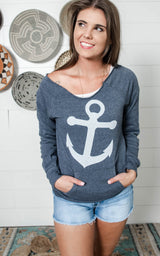 Anchors Away Slouchy Sweater