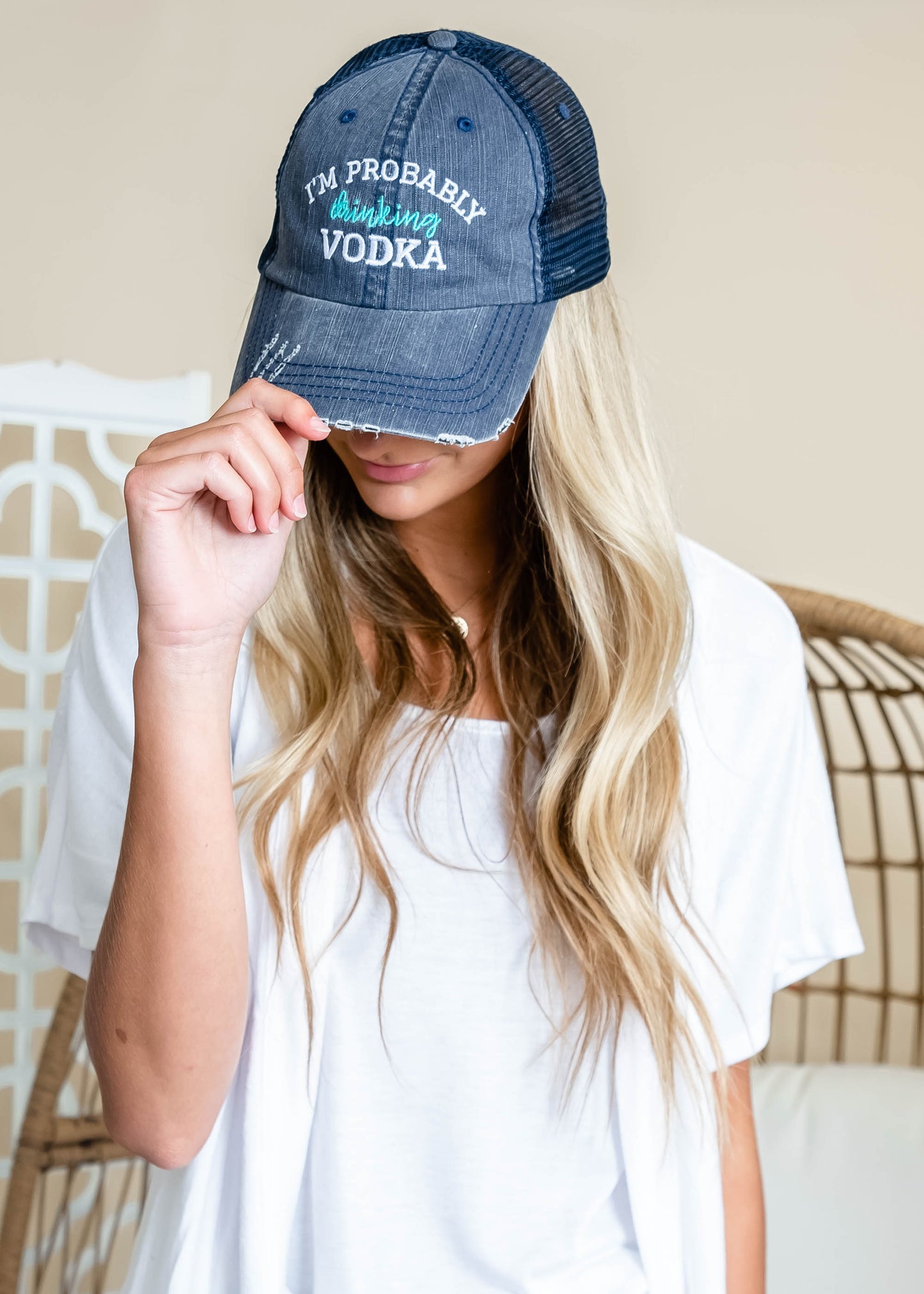  Probably Drinking Vodka Trucker Hat, ACCESSORIES, BAD HABIT APPAREL, BAD HABIT BOUTIQUE 