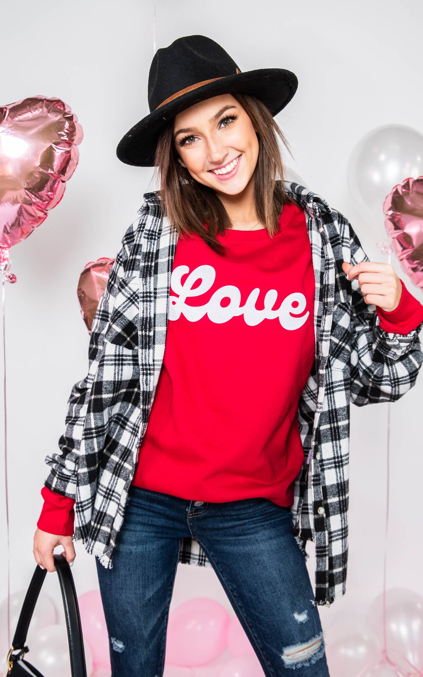  Love Sweatshirt- Red, CLOTHING, BAD HABIT APPAREL, BAD HABIT BOUTIQUE 