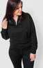 Black 1/2 Zip Mockneck Cropped Sweatshirt