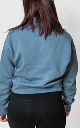 1/2 Zip Mockneck Cropped Sweatshirt** - Final Sale