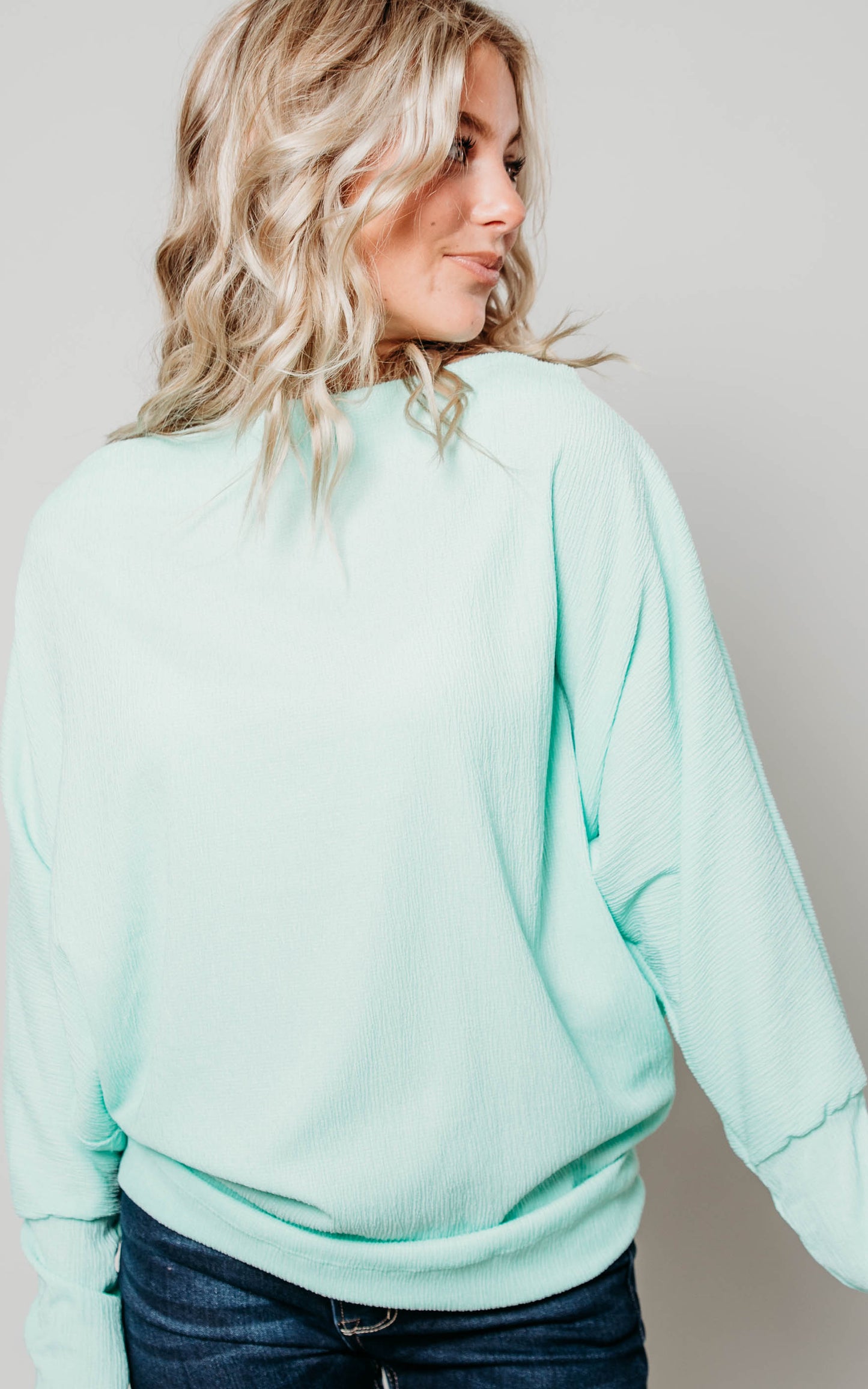 mint crinkle dolman 