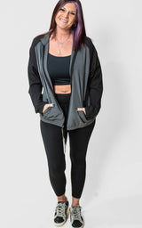 Adidas Women's Heather Block Full-Zip Wind Jacket