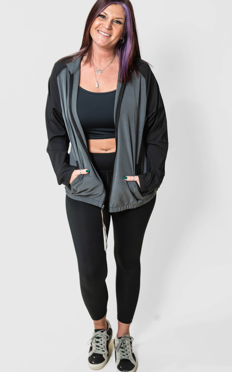 Adidas Women's Heather Block Full-Zip Wind Jacket