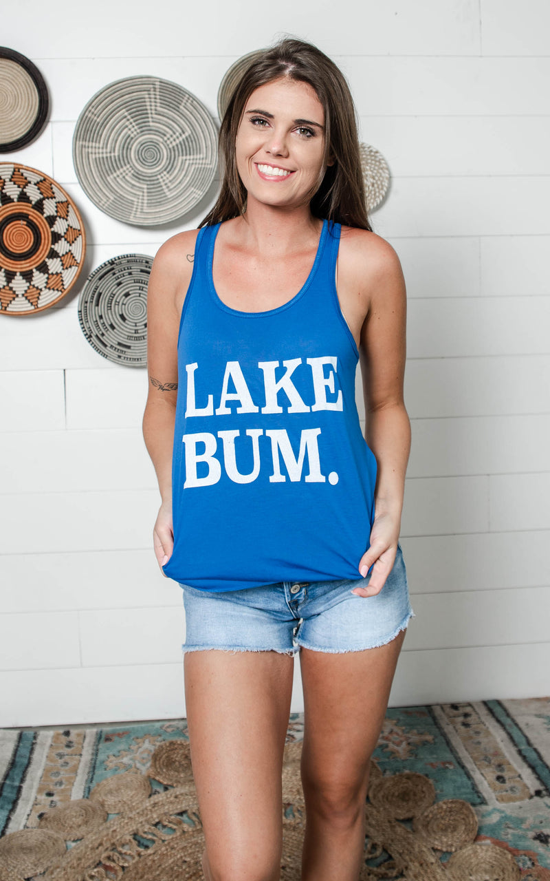 blue lake bum tank top