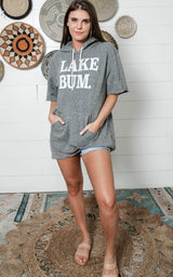 lake bum short sleeve hoodie