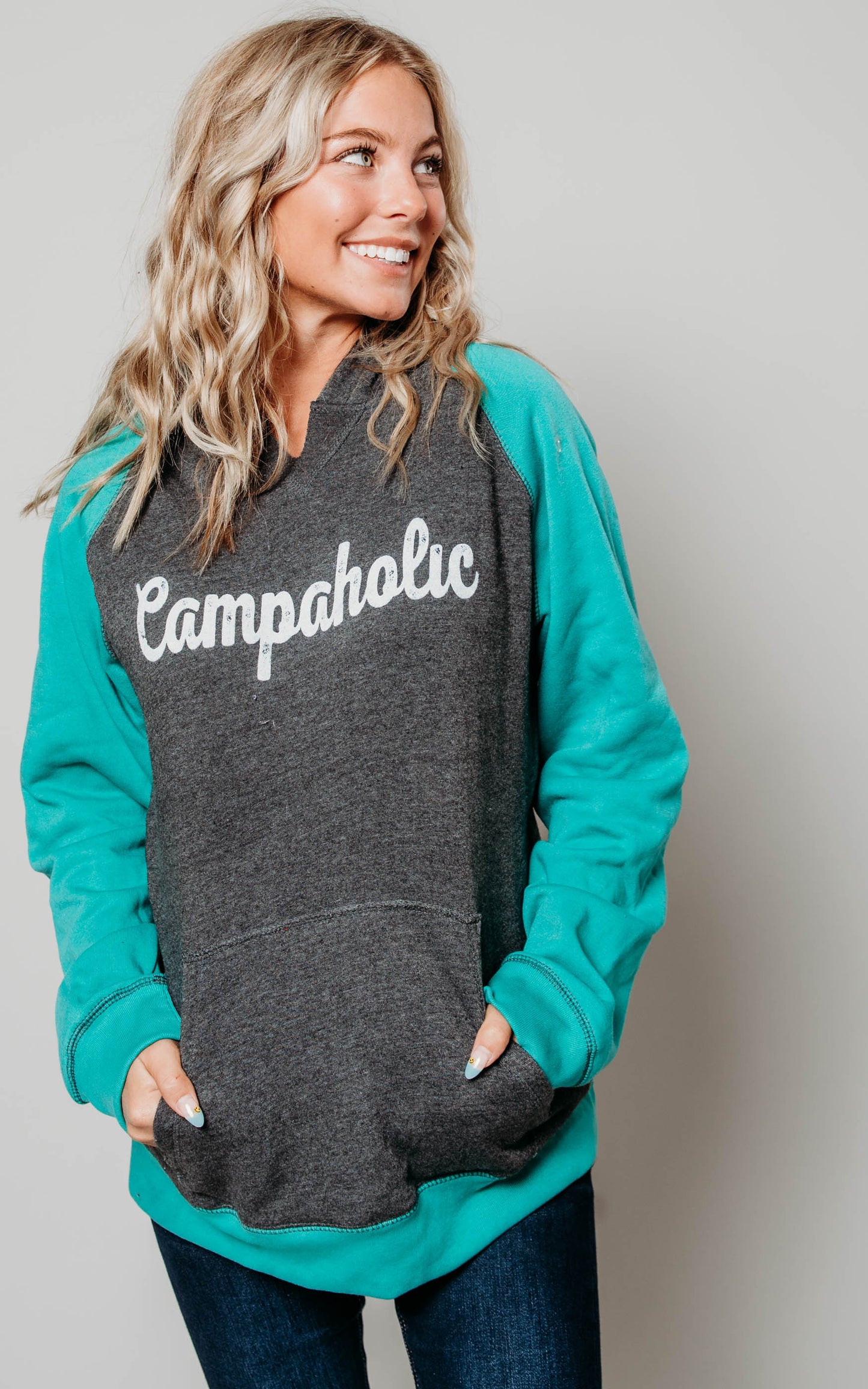 Campaholic Hoodie - Teal**