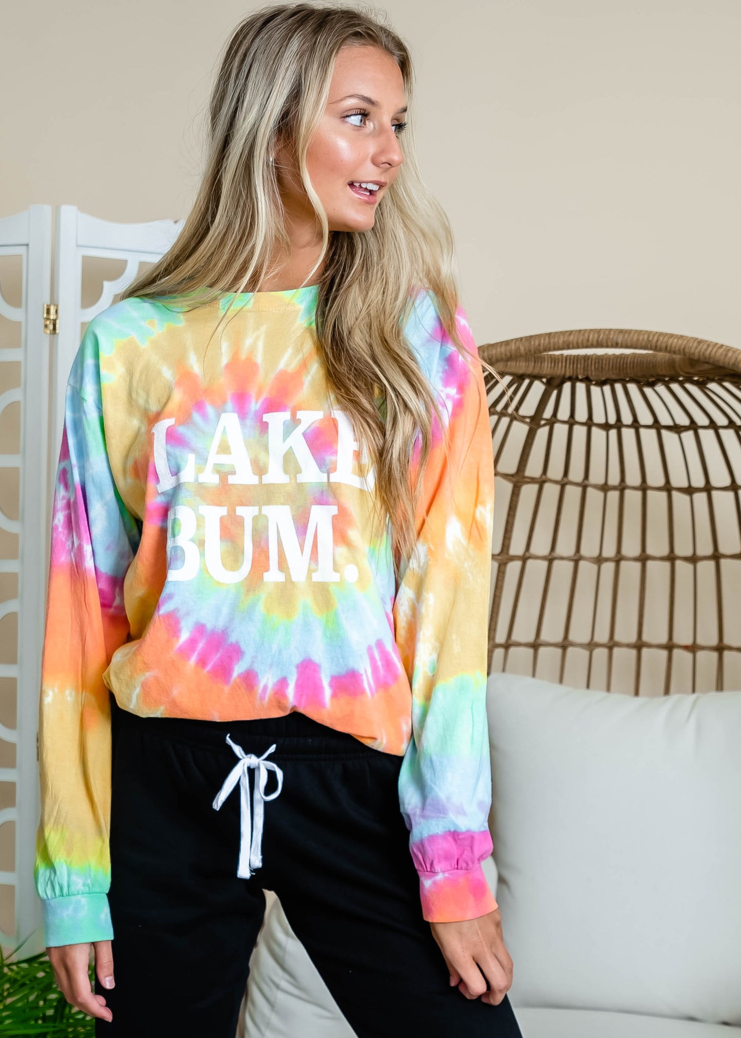  Tie Dye Lake Bum Long Sleeve Top, CLOTHING, BAD HABIT APPAREL, BAD HABIT BOUTIQUE 