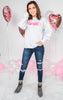  Babe Sweatshirt-Heather Grey, CLOTHING, BAD HABIT APPAREL, BAD HABIT BOUTIQUE 