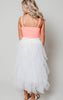 white high low tulle skirt