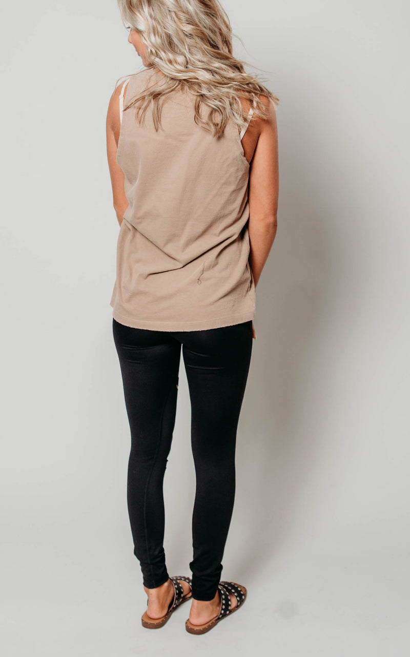 taupe muscle tank top 
