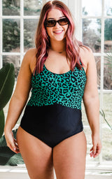 Leopard Colorblock One Piece Swimsuit
