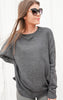 Mono B. Waffle Ribbed Roundneck Pullover - ONESIZE AND PLUS ONLY