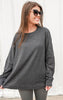 Mono B. Waffle Ribbed Roundneck Pullover - ONESIZE AND PLUS ONLY