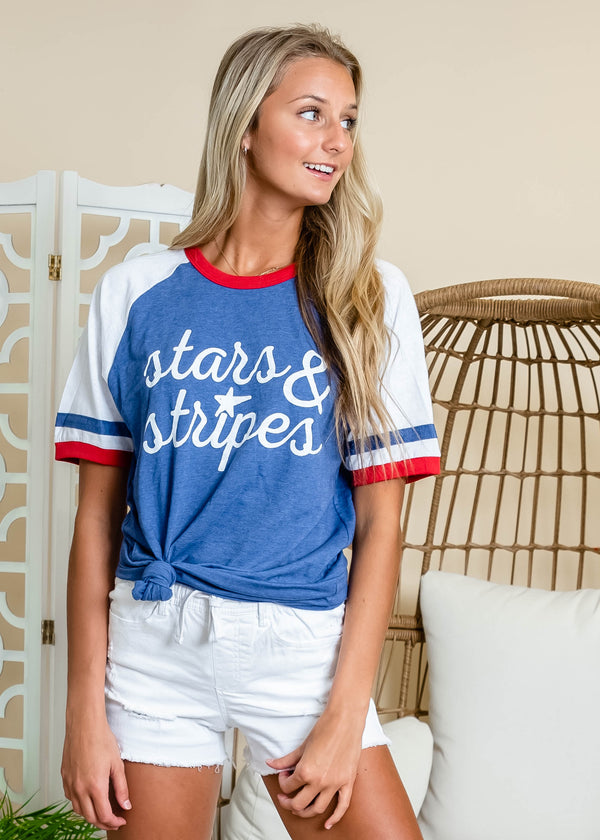  Americana Stars and Stripes T-shirt, CLOTHING, BAD HABIT APPAREL, BAD HABIT BOUTIQUE 