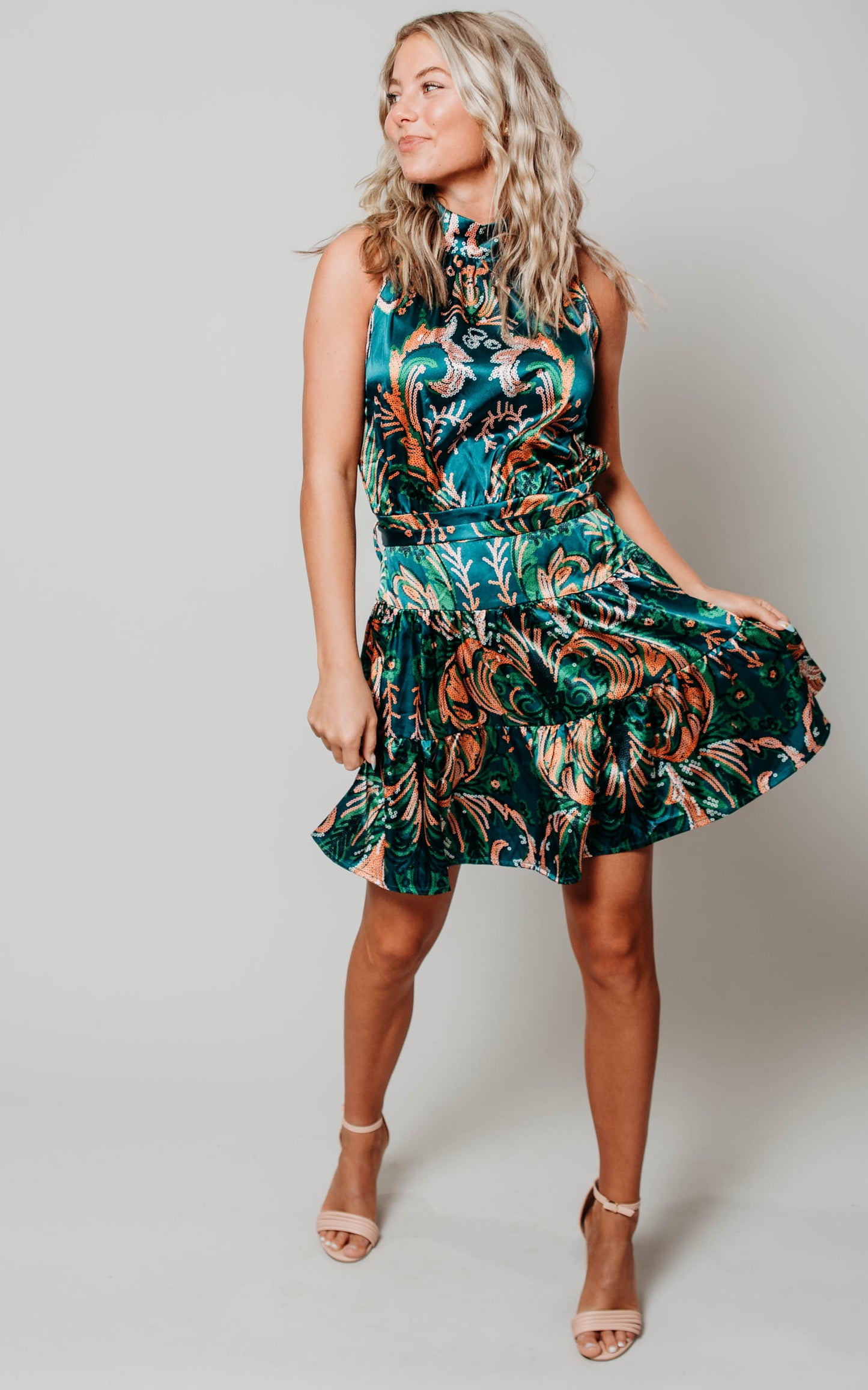 Emerald Green Paisley Dress - Final Sale