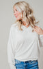 white v-neck long sleeve dolman