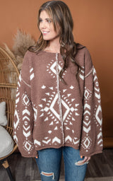 Sofy Fuzzy Aztec Sweater - Final Sale