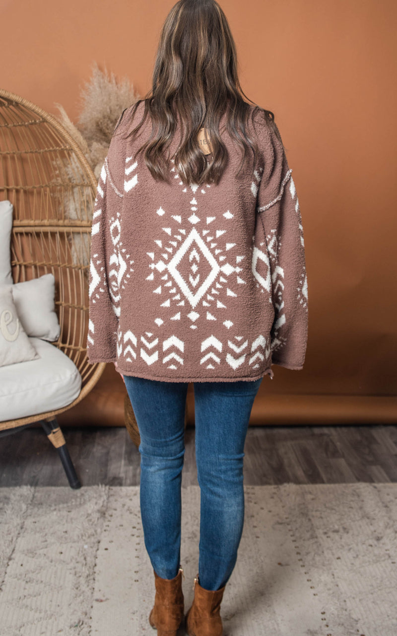 Sofy Fuzzy Aztec Sweater - Final Sale
