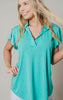 teal blouse 