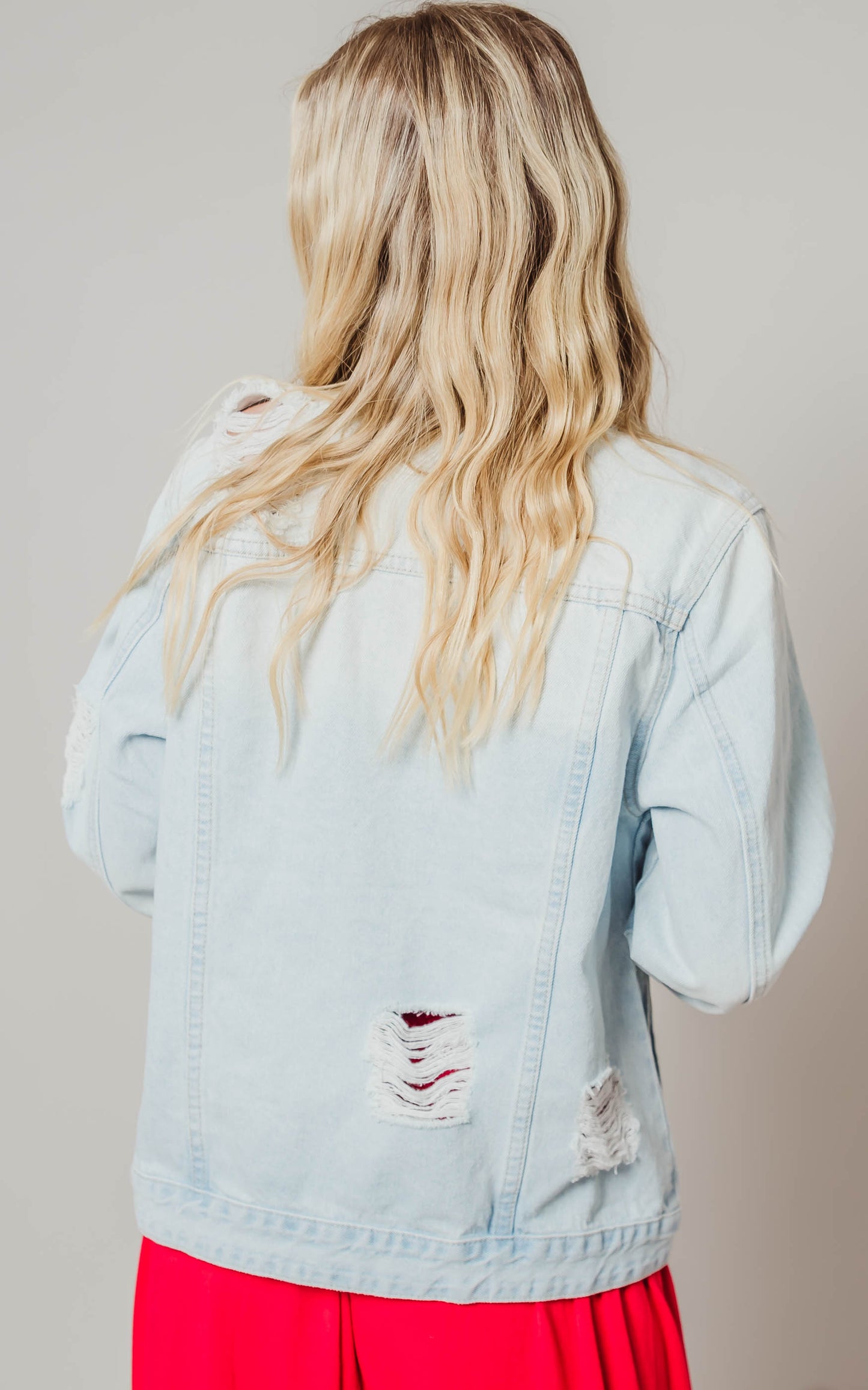 Distressed Denim Jacket -Zenana - Final Sale*