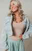 light denim rhinestone jacket 