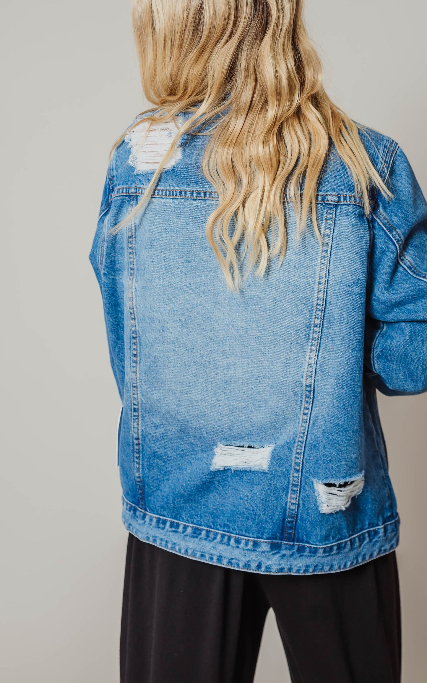 Distressed Denim Jacket -Zenana - Final Sale*