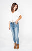  High Rise Button Up Crop Skinny Jean}, CLOTHING, VERVET, BAD HABIT BOUTIQUE 