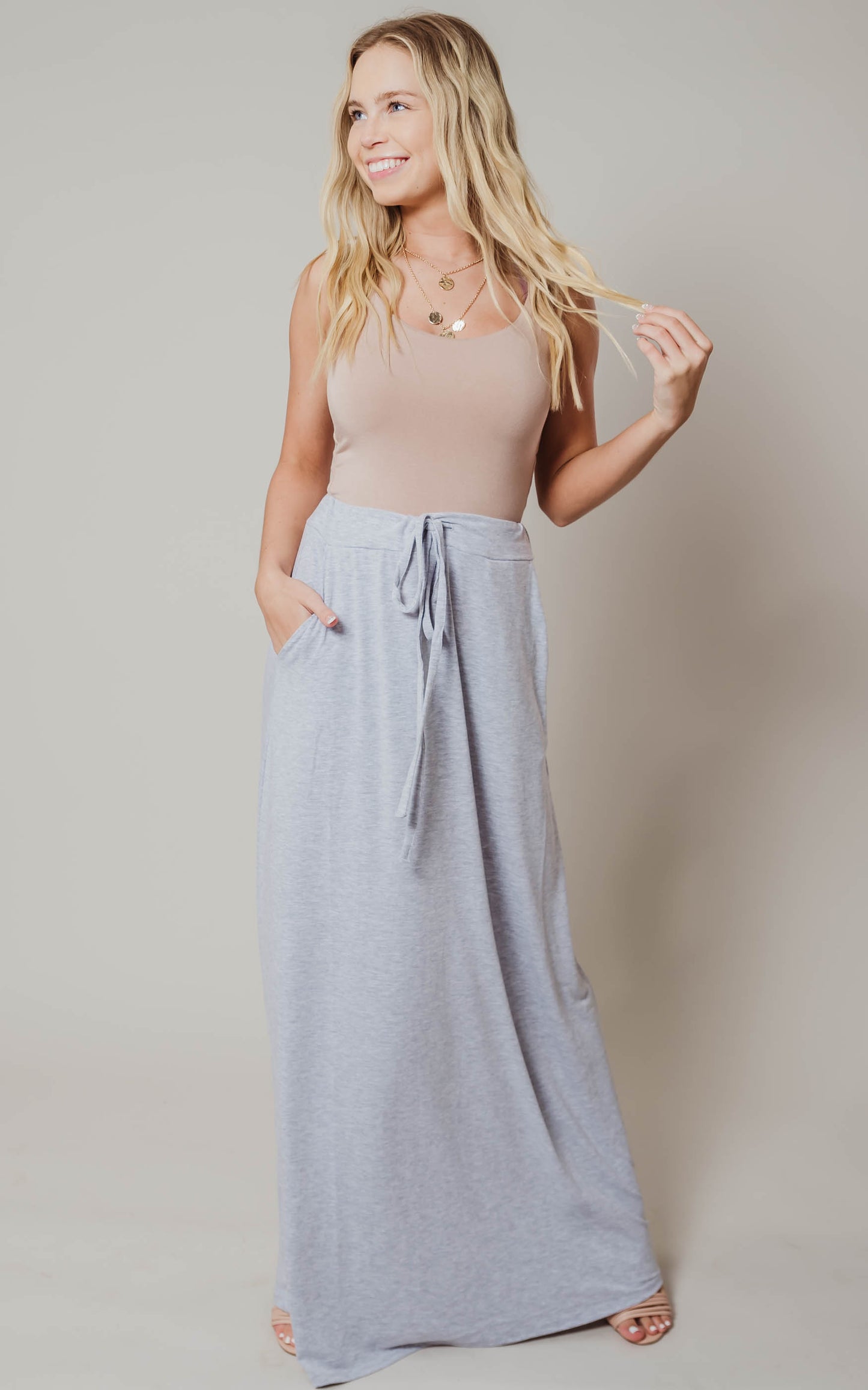 heather grey skirt