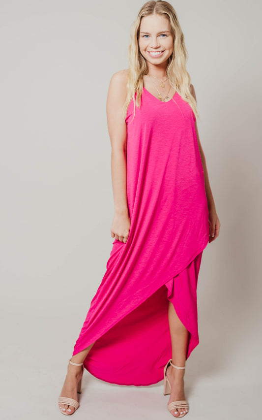 pink high low dress