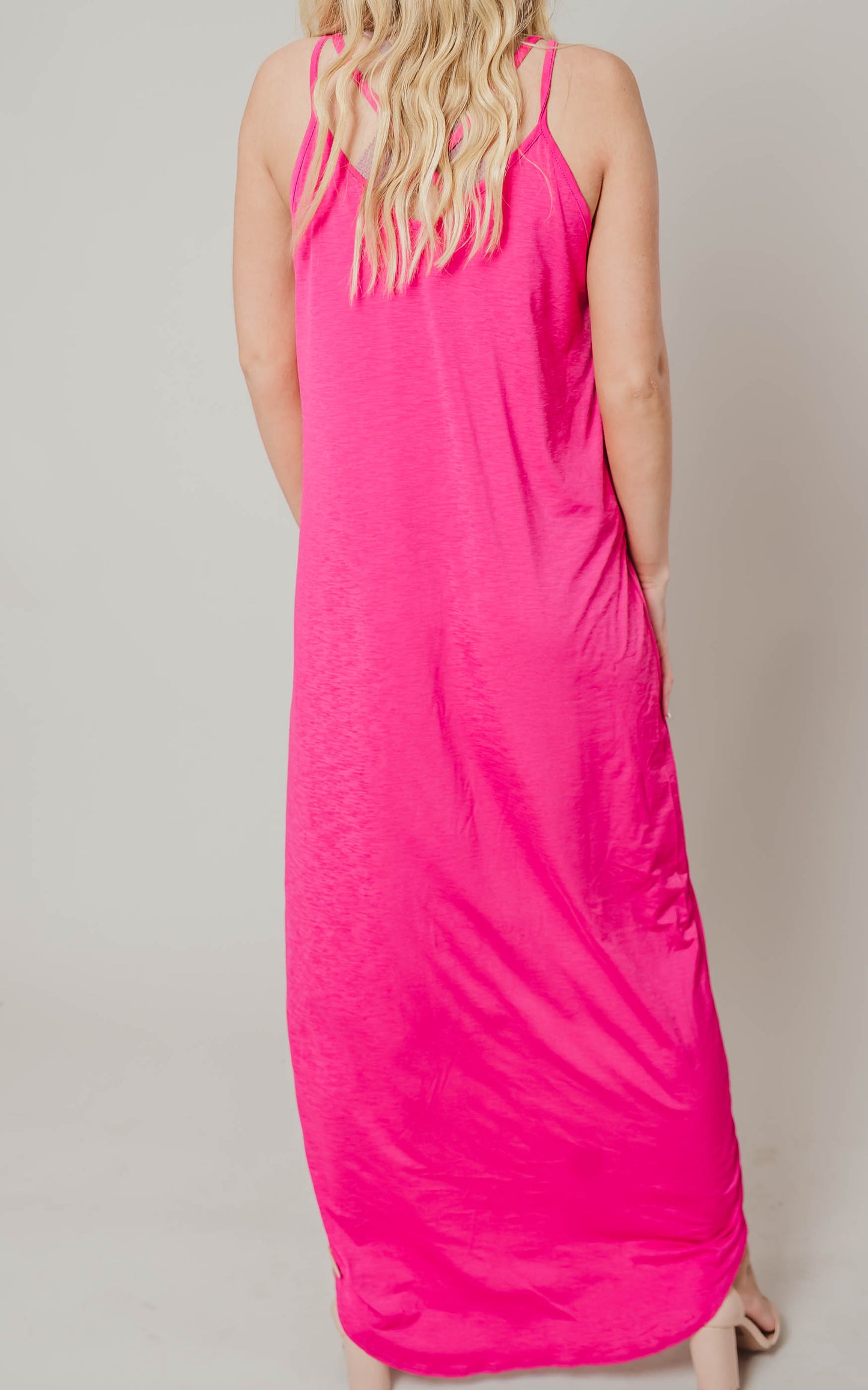 hot pink maxi dress