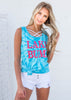  Lake Bum Turquoise Tie Dye Muscle Tank - Unisex, CLOTHING, BAD HABIT APPAREL, BAD HABIT BOUTIQUE 