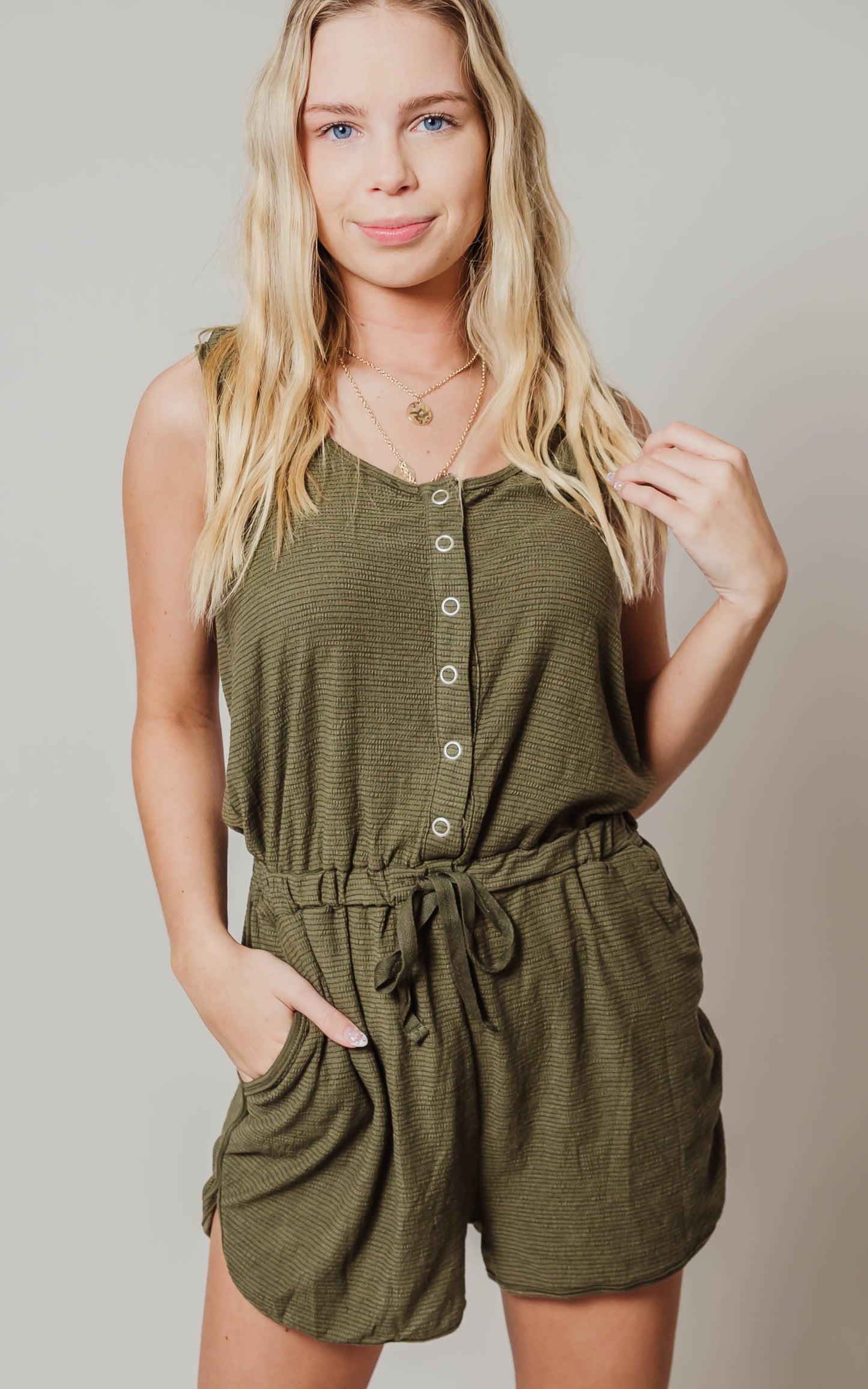 ribbed olive romper 