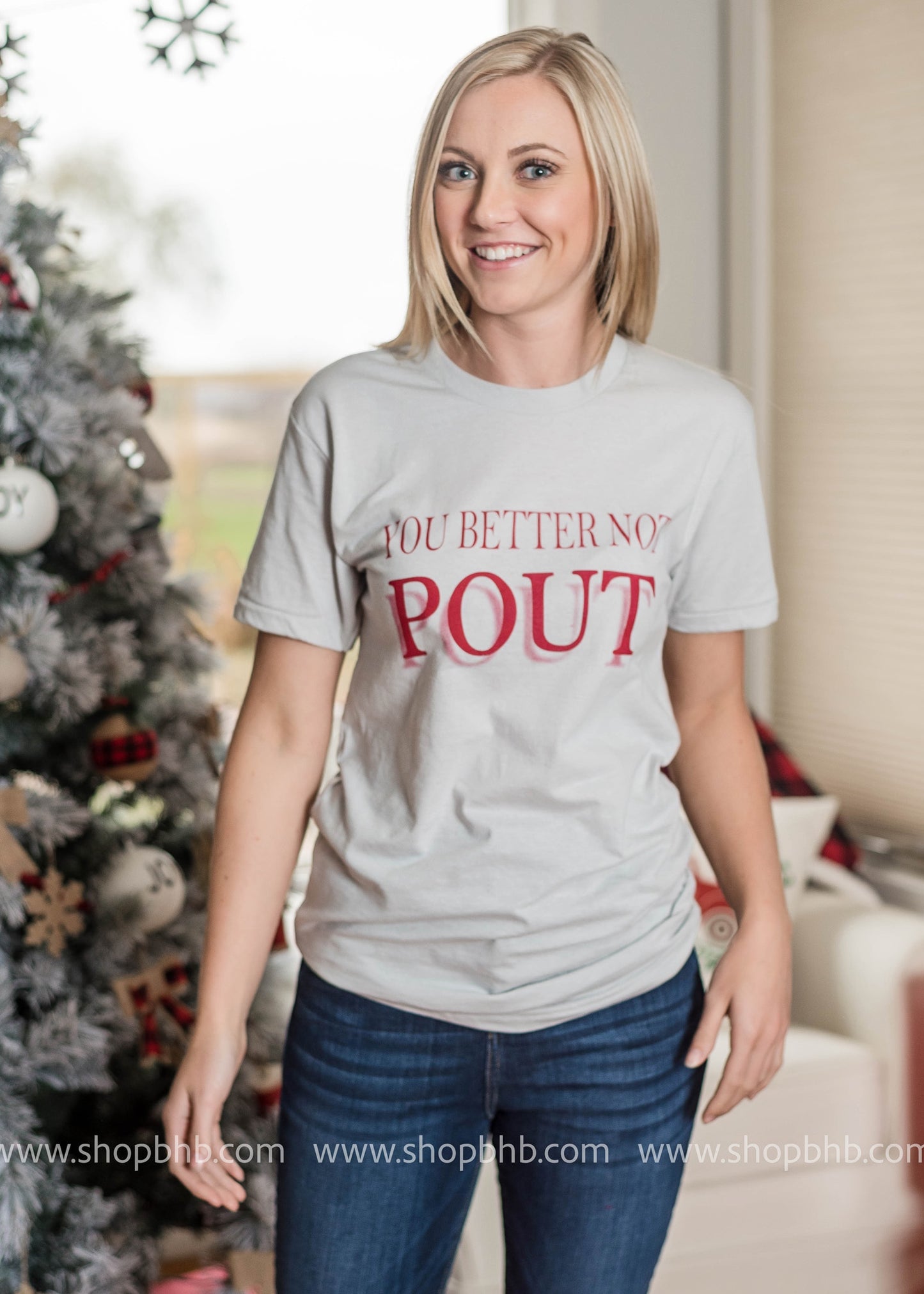 You Better Not Pout- Gray Tee - BAD HABIT BOUTIQUE 