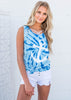  Anchors Away Royal Tie Dye Tank Top, CLOTHING, BAD HABIT APPAREL, BAD HABIT BOUTIQUE 