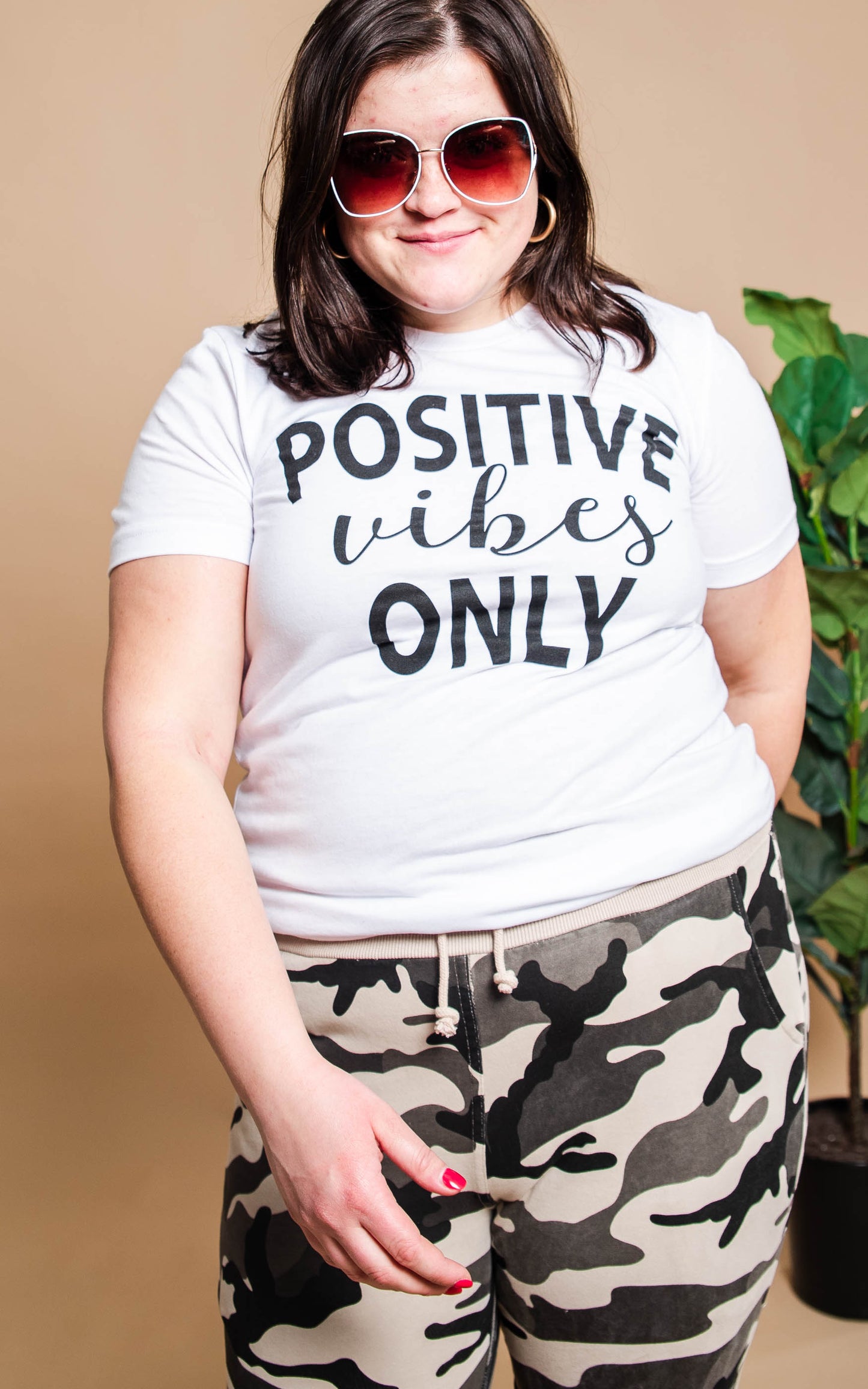 positive vibes white t-shirt 