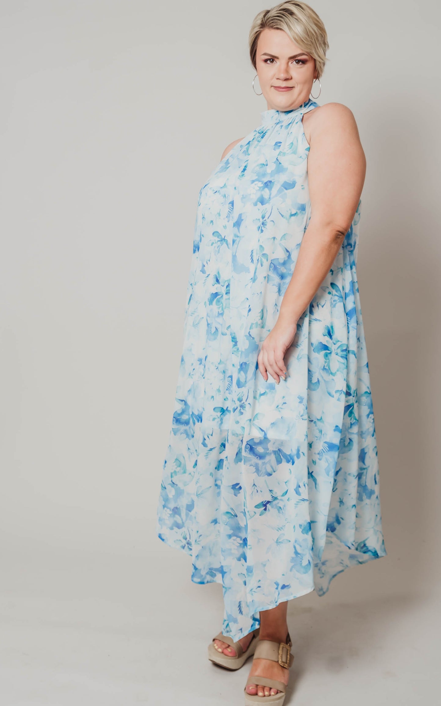 blue floral dress 