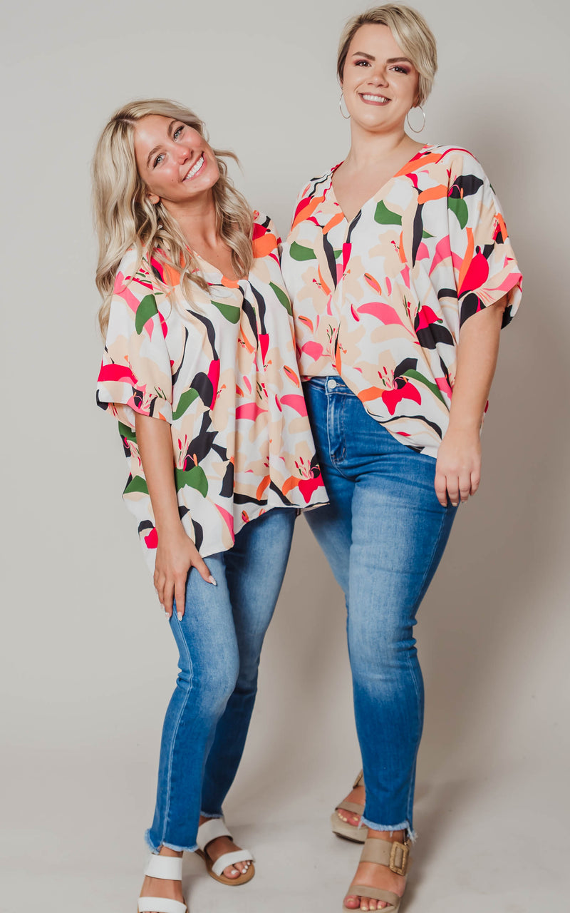abstract floral blouse 