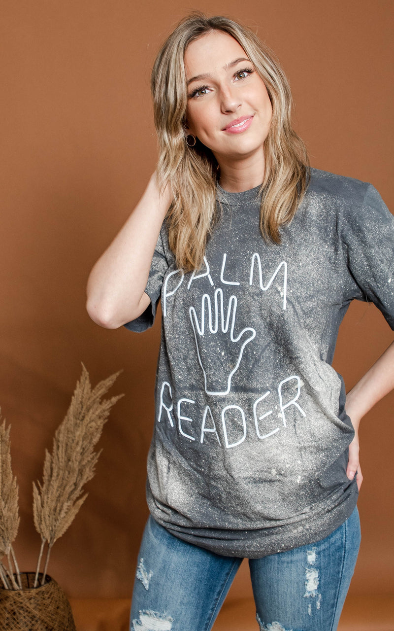 palm reader halloween graphic t-shirt 