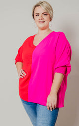color block blouses 