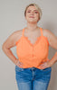 tangerine lace tank top 