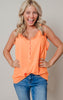 orange button up tank top 