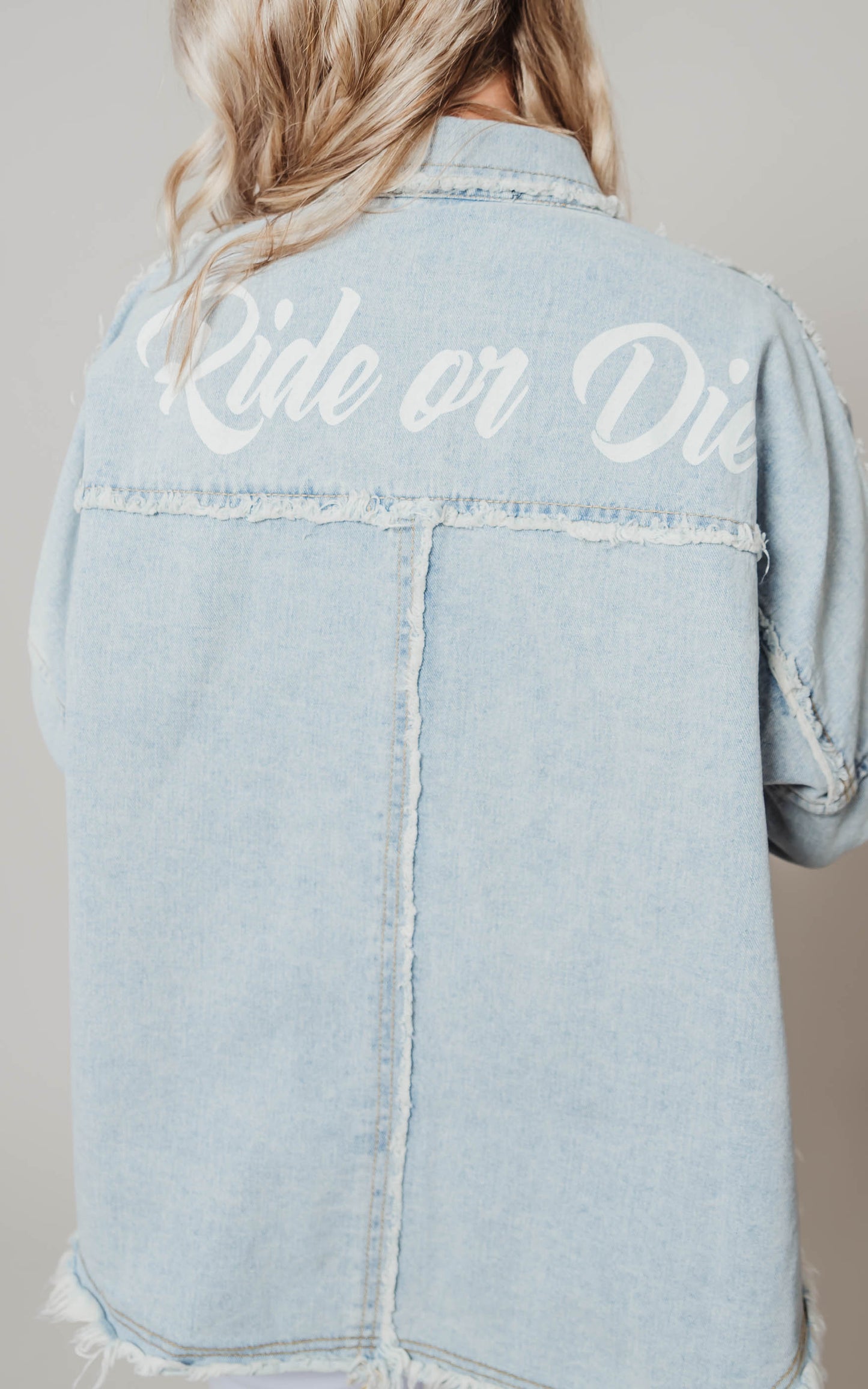 ride of die denim jacket 